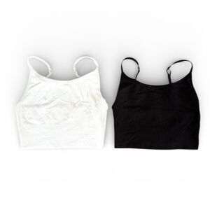 Old Navy Longline Ribbed Bralette 2 Pack Black White Size Small